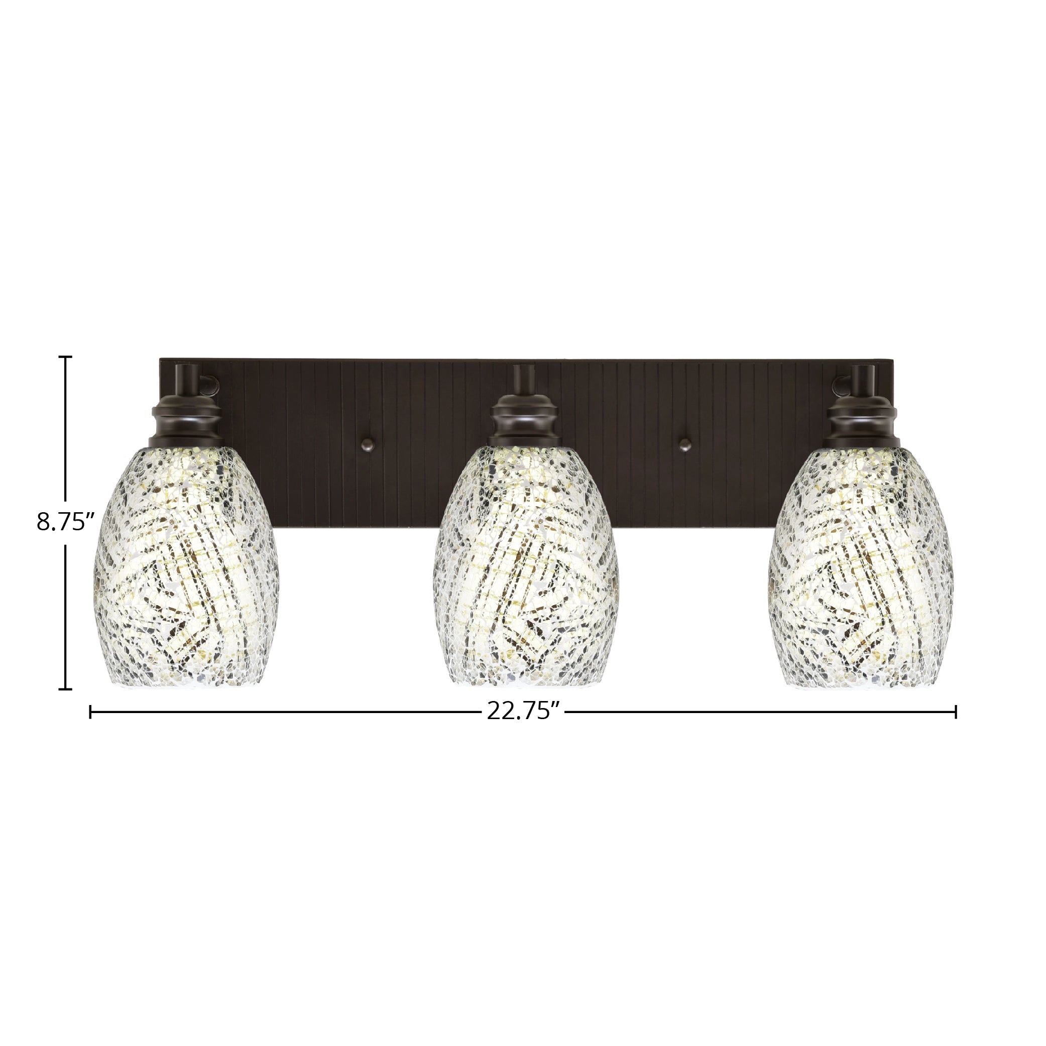 Edge Three Light Bath Bar in Espresso with 5" Natural Fusion Shade