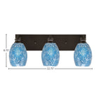 Edge Three Light Bath Bar in Espresso with 5" Turquoise Fusion Shade