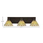 Edge Three Light Bath Bar in Espresso with 7" Starlight Art Glass Shade