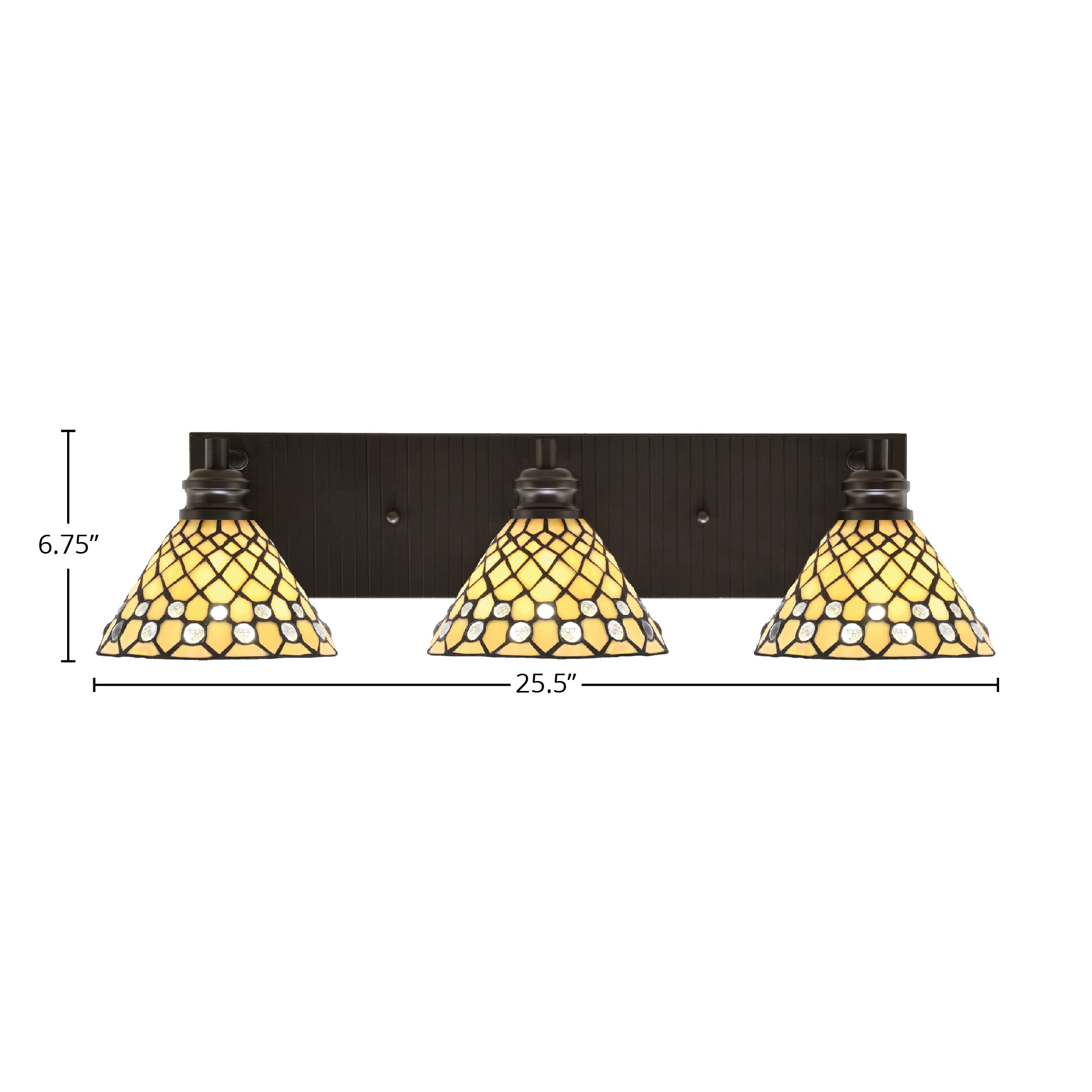 Edge Three Light Bath Bar in Espresso with 7" Starlight Art Glass Shade