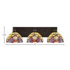 Edge Three Light Bath Bar in Espresso with 7" Lynx Art Glass Shade