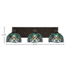 Edge Three Light Bath Bar in Espresso with 7" Turquoise Cypress Art Glass Shade