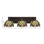 Edge Three Light Bath Bar in Espresso with 7" Ivory Cypress Art Glass Shade