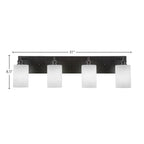 Edge Four Light Bath Bar in Espresso with 4" White Muslin Shade