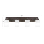 Edge Four Light Bath Bar in Espresso with 4" White Matrix Shade