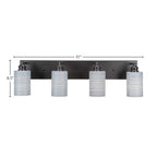 Edge Four Light Bath Bar in Espresso with 4" Gray Matrix Shade