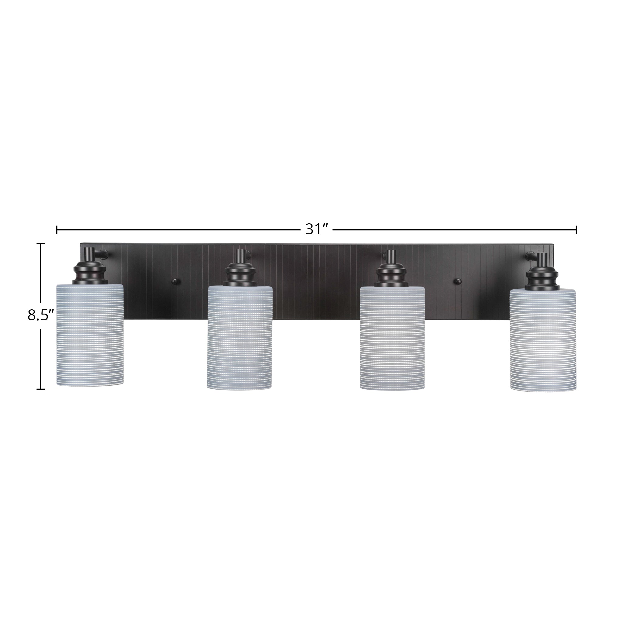 Edge Four Light Bath Bar in Espresso with 4" Gray Matrix Shade