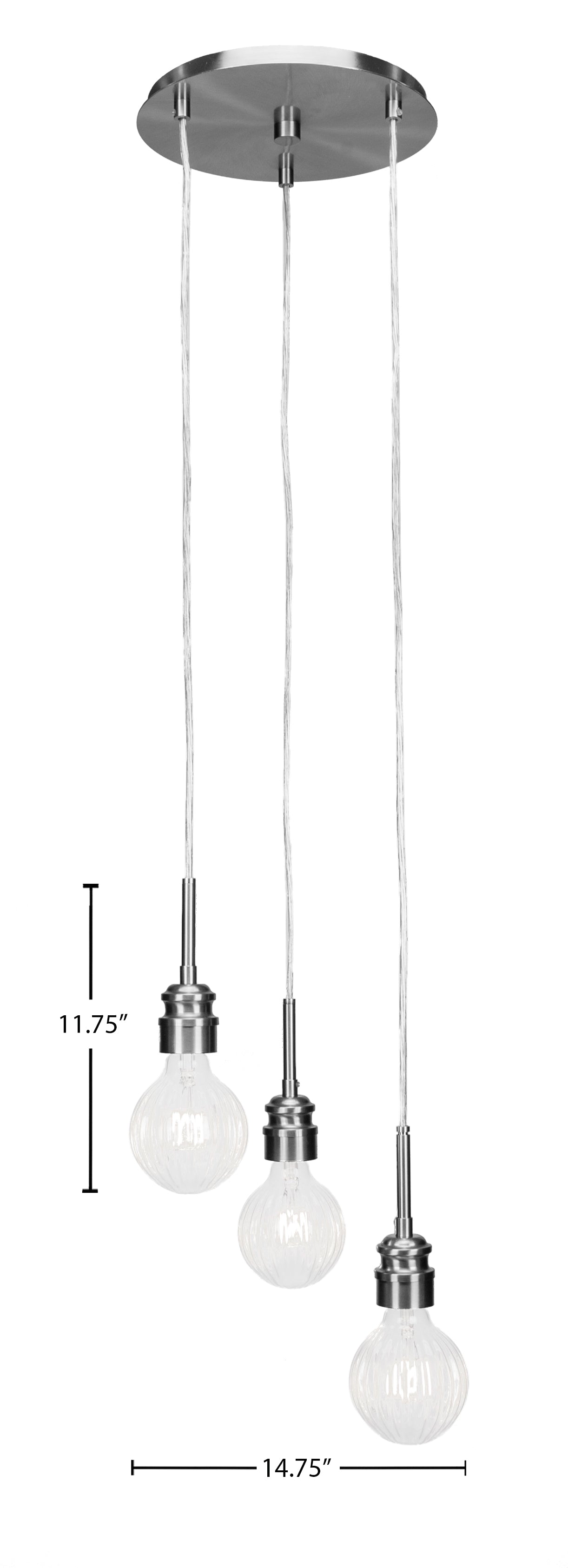Edge LED Mini Pendant in Brushed Nickel with 4" LED Bulb Shade