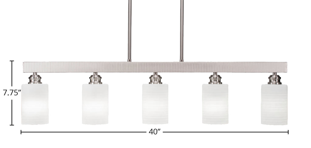Edge Five Light Bar in Brushed Nickel with 4" White Matrix Shade