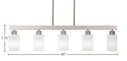 Edge Five Light Bar in Brushed Nickel with 4" White Matrix Shade