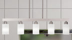 Edge Five Light Bar in Brushed Nickel with 4" White Matrix Shade