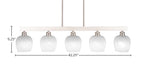Edge Five Light Bar in Brushed Nickel with 6" White Marble Shade