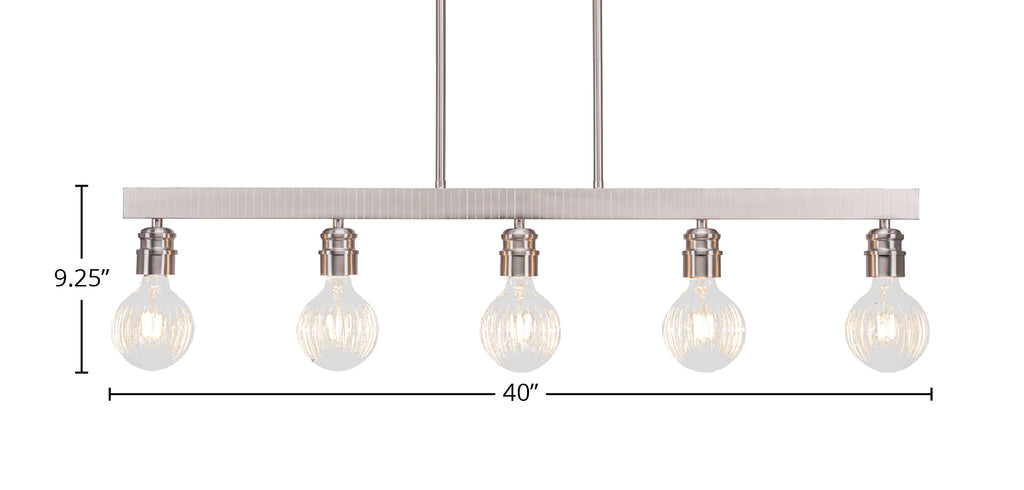 Edge LED Island Bar in Brushed Nickel