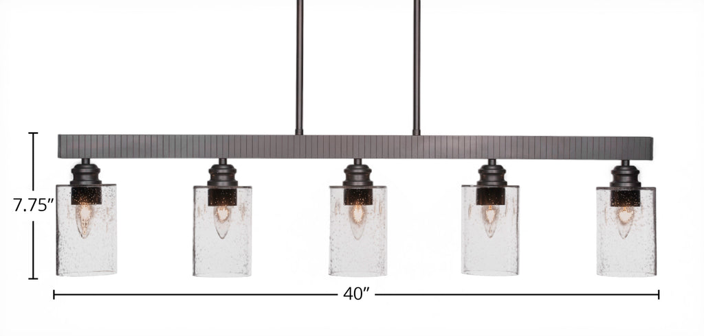 Edge Five Light Bar in Espresso with 4" Clear Bubble Shade