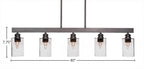 Edge Five Light Bar in Espresso with 4" Clear Bubble Shade