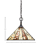Any One Light Pendant in Black Copper with 14" Fiesta Art Glass Shade