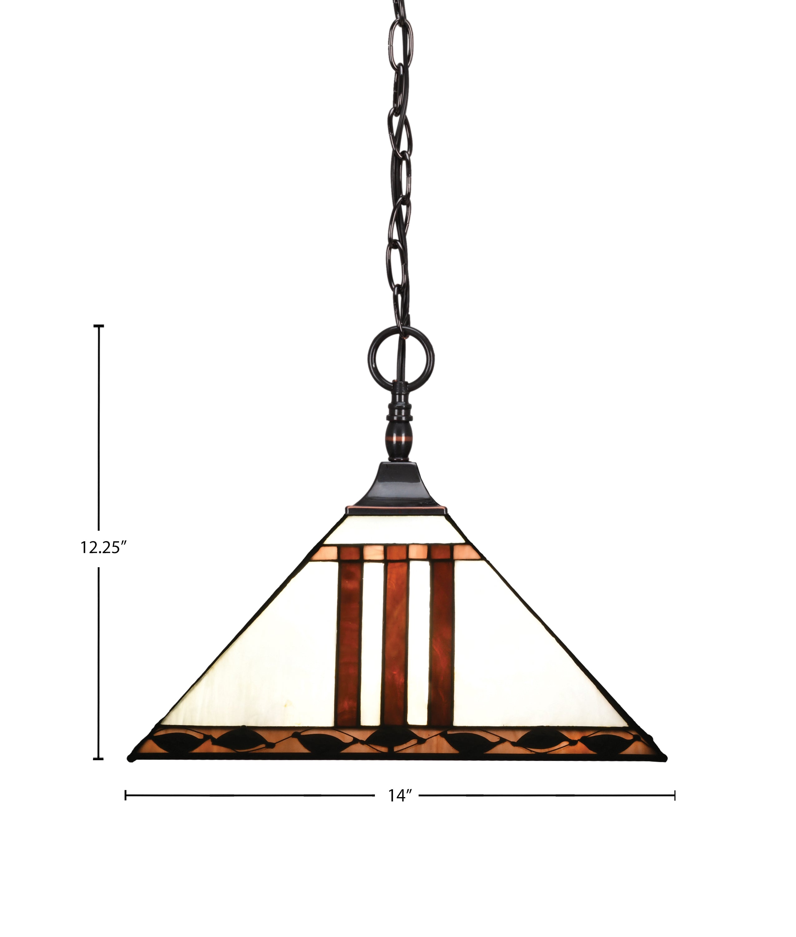 Any One Light Pendant in Black Copper with 14" Purple & Metal Leaf Art Glass Shade