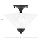 Any Two Light Semi-Flush Mount in Black Copper with 12" Italian Bubble Shade