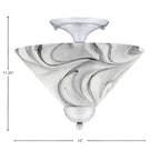 Semi-Flushes Two Light Semi-Flush Mount in Chrome with Onyx Swirl Shade