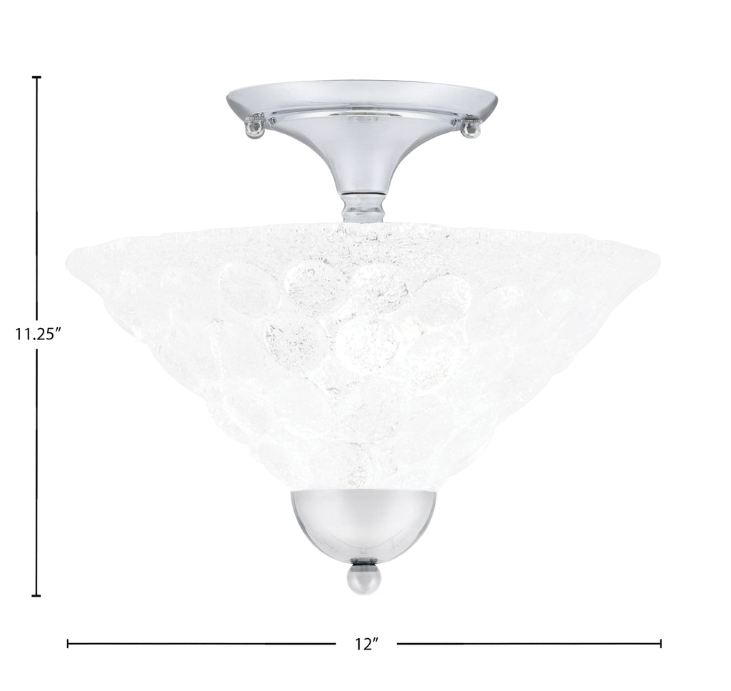 Any Two Light Semi-Flush Mount in Chrome with 12" Italian Bubble Shade