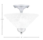 Any Two Light Semi-Flush Mount in Chrome with 12" Italian Bubble Shade