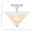 Any Two Light Semi-Flush Mount in Chrome with 12" Amber Crystal Shade