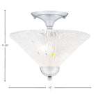 Any Two Light Semi-Flush Mount in Chrome with 12" Frosted Crystal Shade