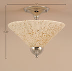 Any Two Light Semi-Flush Mount in Chrome with 12" Gold Ice Shade