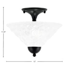 Any Two Light Semi-Flush Mount in Matte Black with 12" Italian Bubble Shade