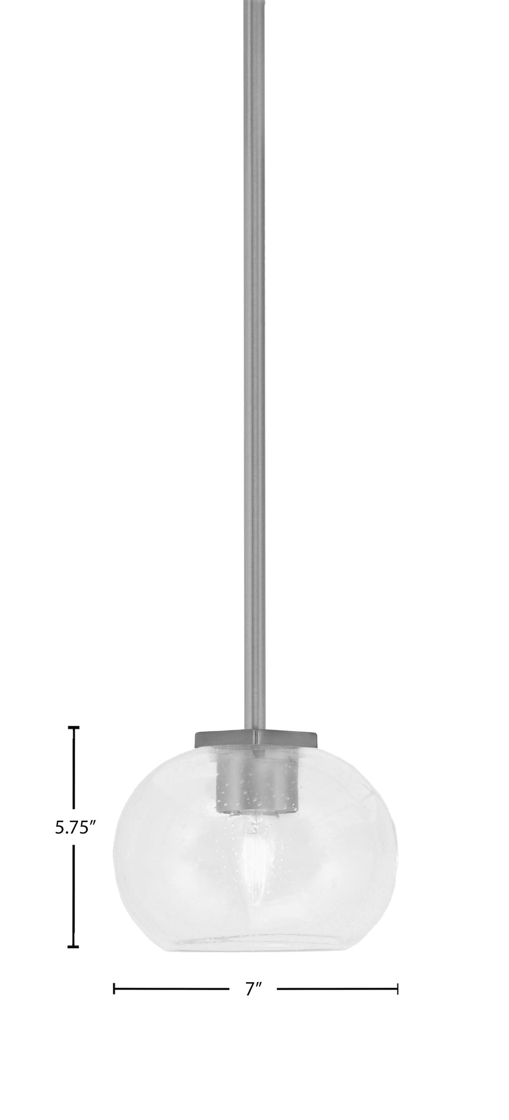 Franklin One Light Mini Pendant in Graphite with Clear Bubble Shade