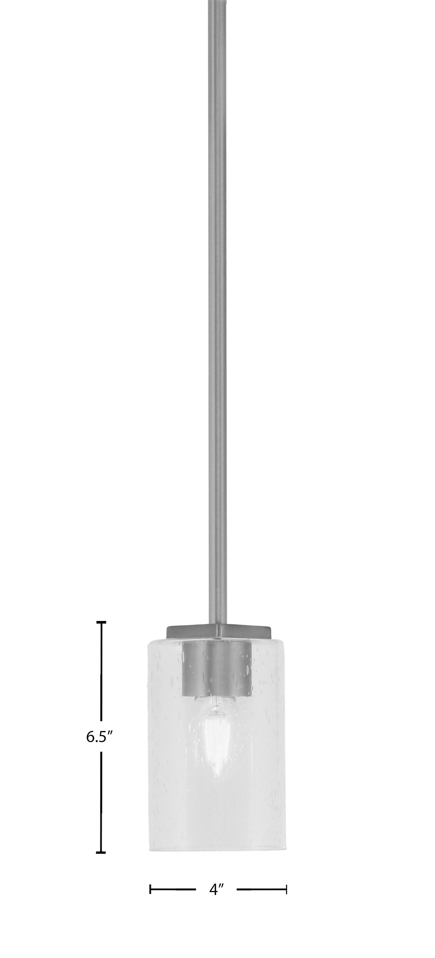 Franklin One Light Mini Pendant in Graphite with Clear Bubble Shade