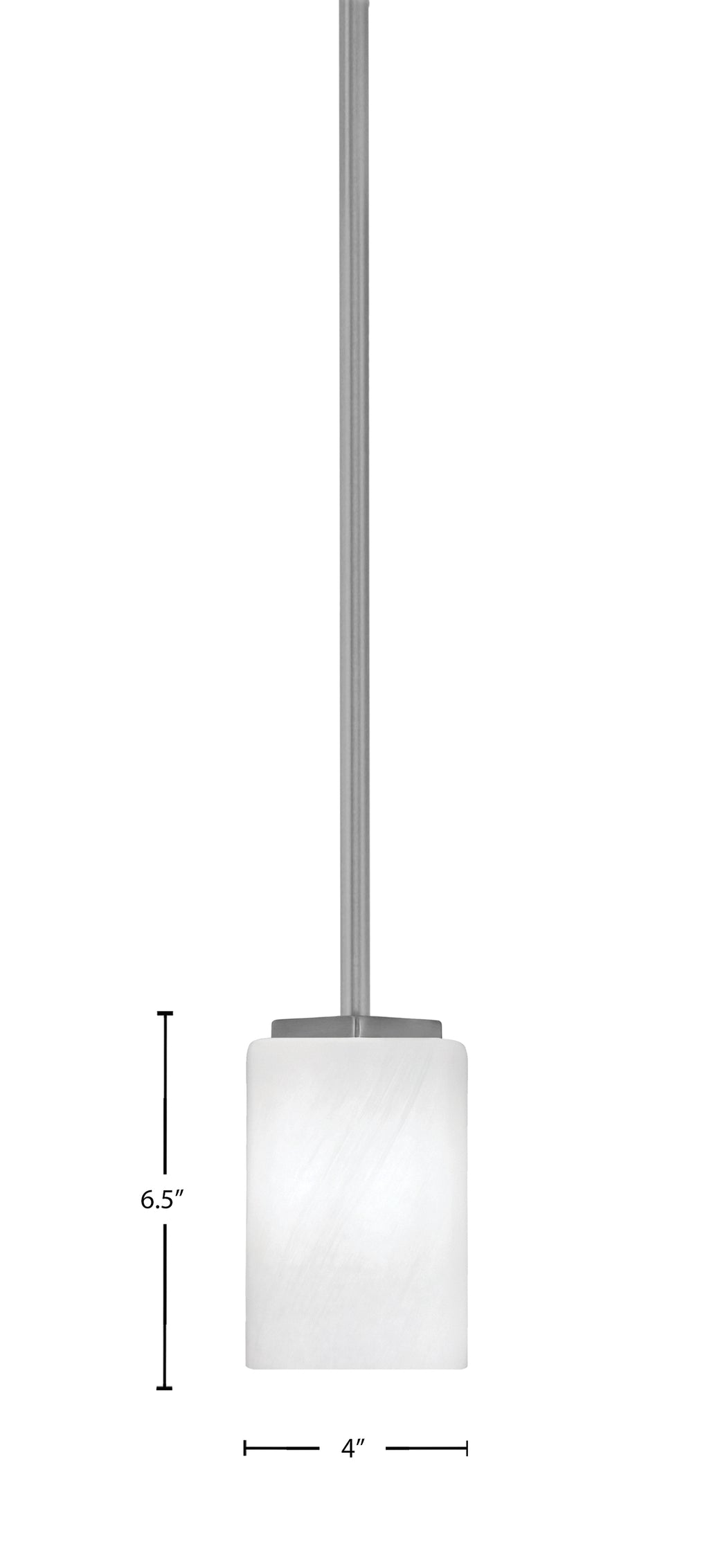 Franklin One Light Mini Pendant in Graphite with White Marble Shade