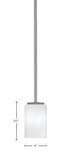 Franklin One Light Mini Pendant in Graphite with White Marble Shade