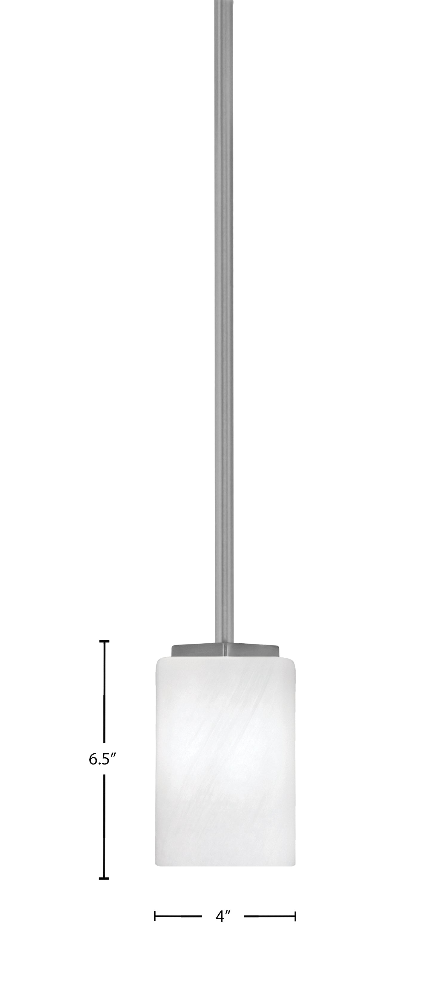 Franklin One Light Mini Pendant in Graphite with White Marble Shade
