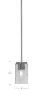 Franklin One Light Mini Pendant in Graphite with Smoke Bubble Shade
