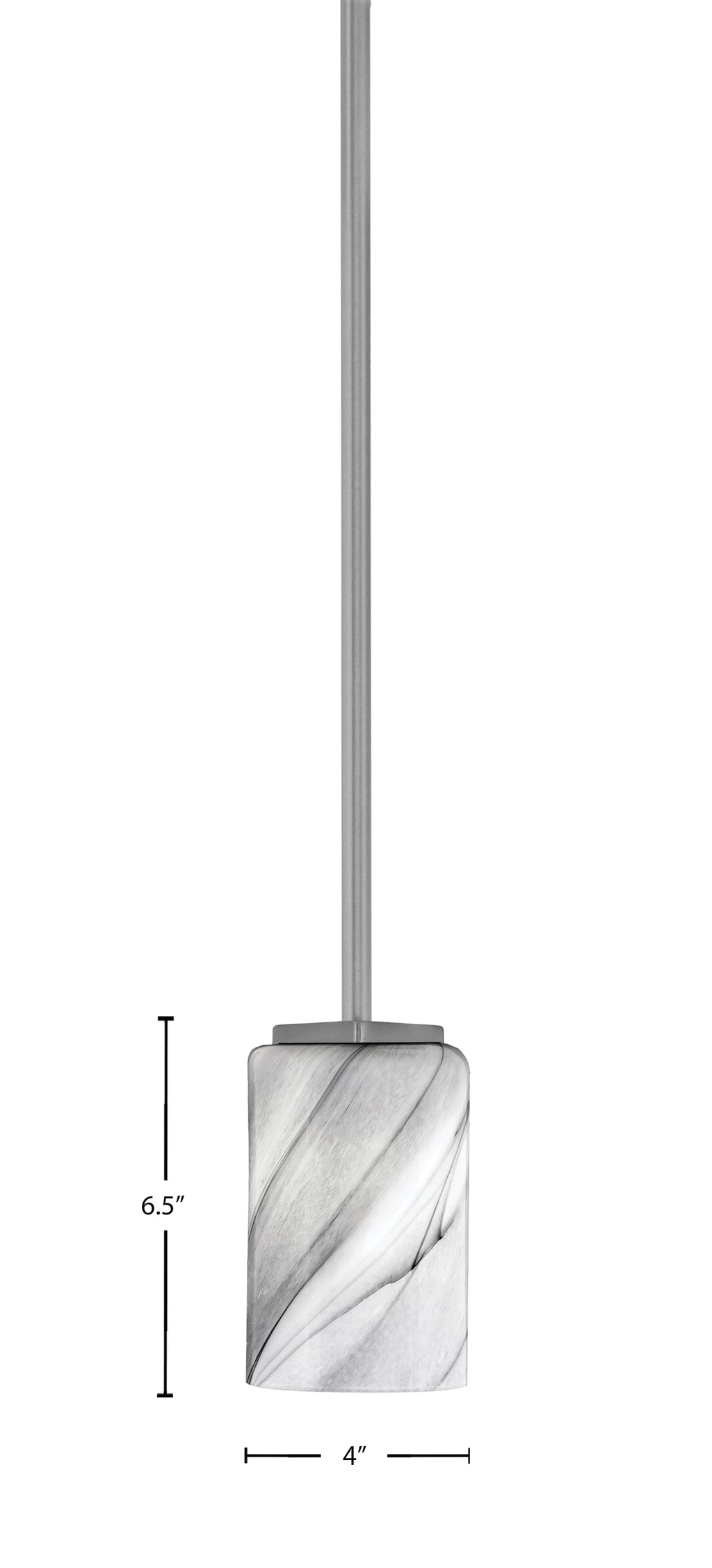 Franklin One Light Mini Pendant in Graphite with Onyx Swirl Shade