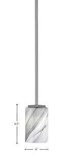 Franklin One Light Mini Pendant in Graphite with Onyx Swirl Shade
