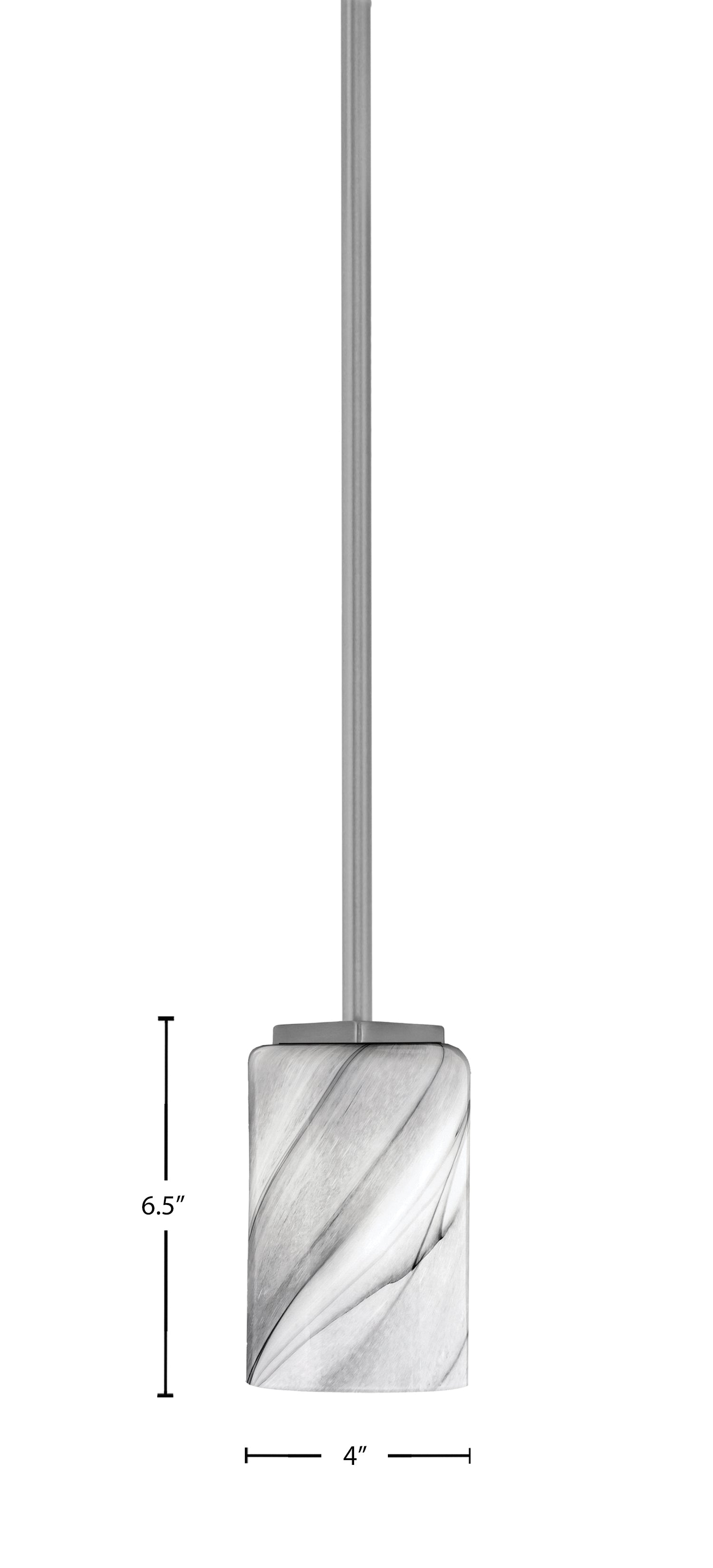 Franklin One Light Mini Pendant in Graphite with Onyx Swirl Shade