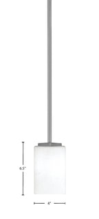 Franklin One Light Mini Pendant in Graphite with White Muslin Shade