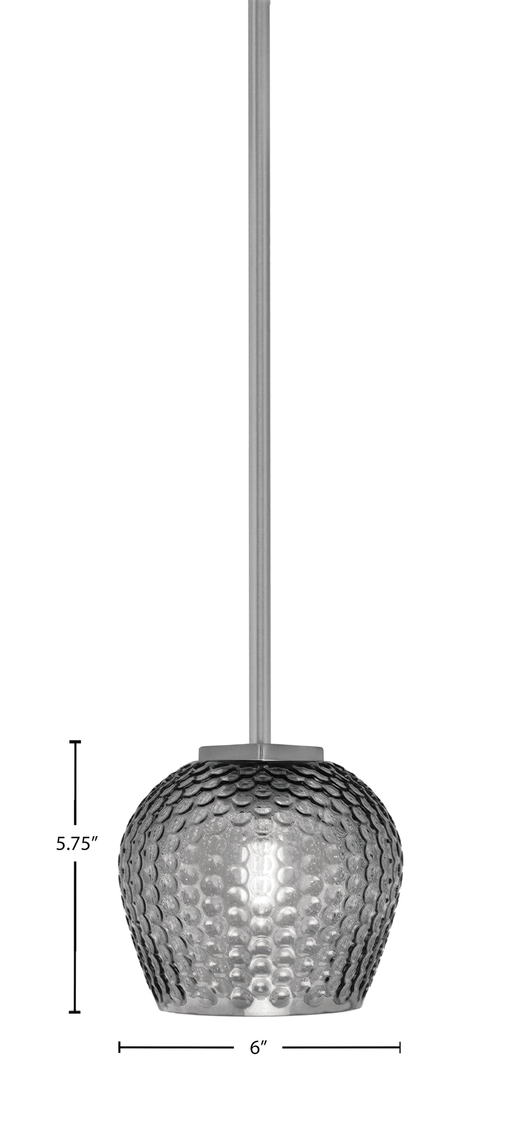 Franklin One Light Mini Pendant in Graphite with Smoke Textured Shade
