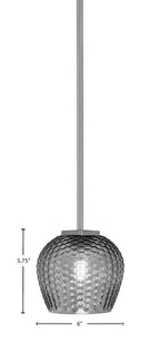 Franklin One Light Mini Pendant in Graphite with Smoke Textured Shade