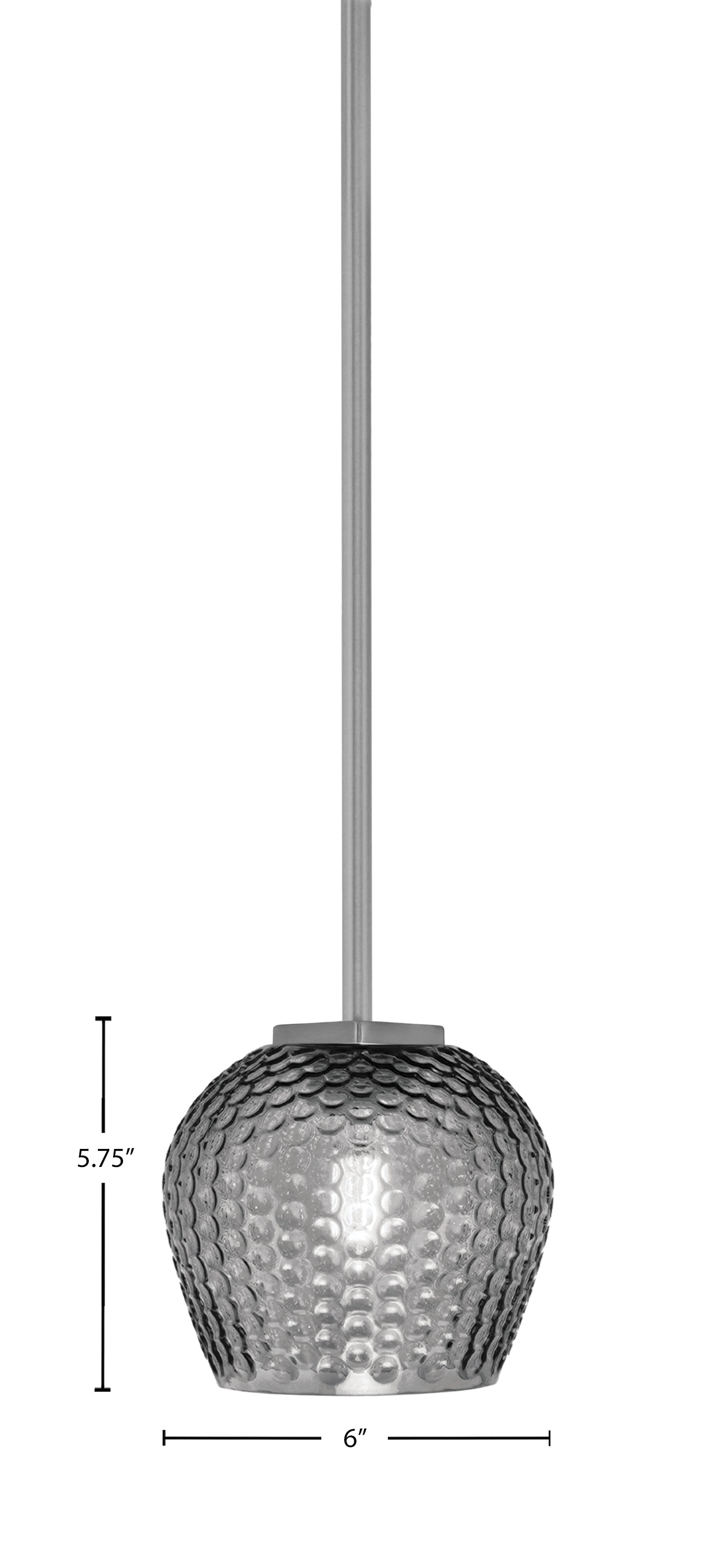 Franklin One Light Mini Pendant in Graphite with Smoke Textured Shade
