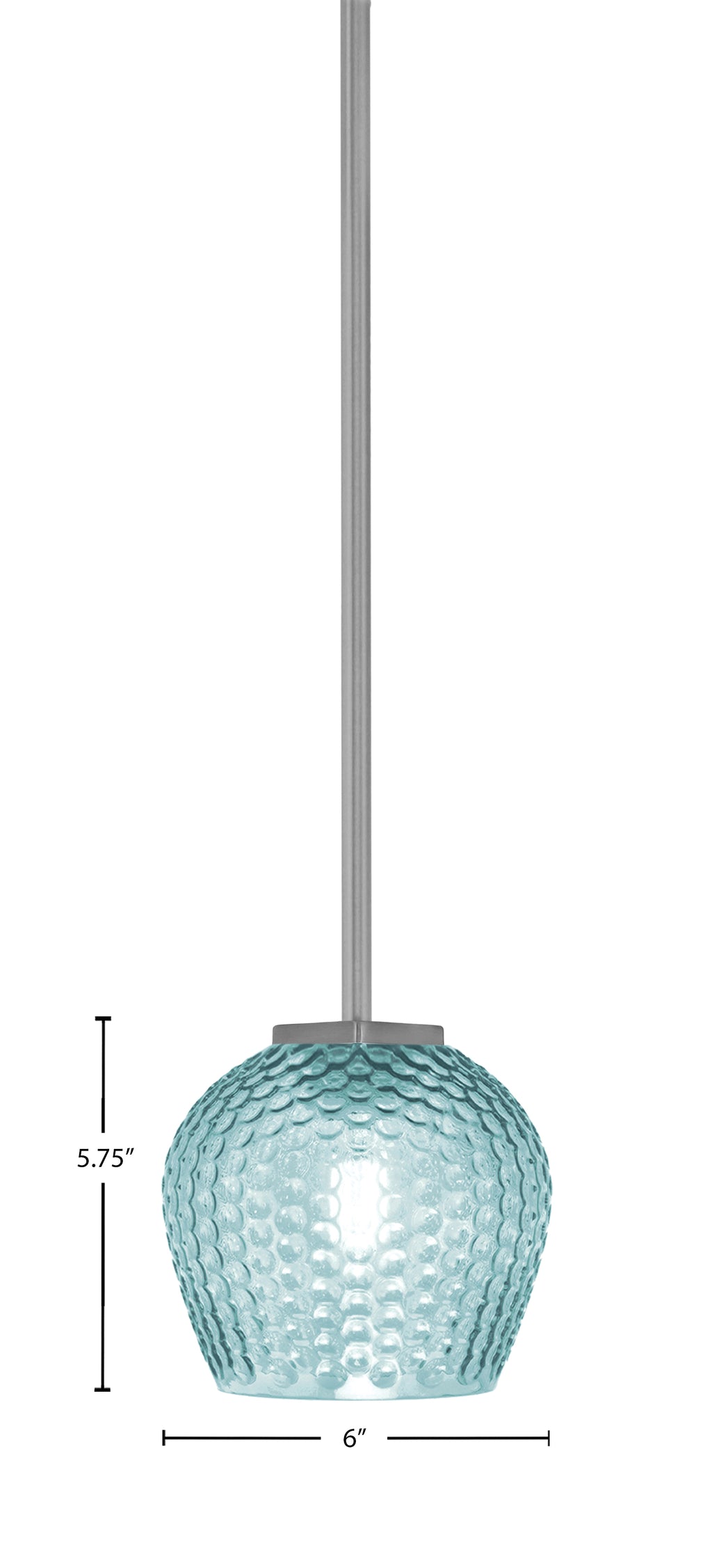 Franklin One Light Mini Pendant in Graphite with Turquoise Textured Shade