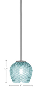Franklin One Light Mini Pendant in Graphite with Turquoise Textured Shade