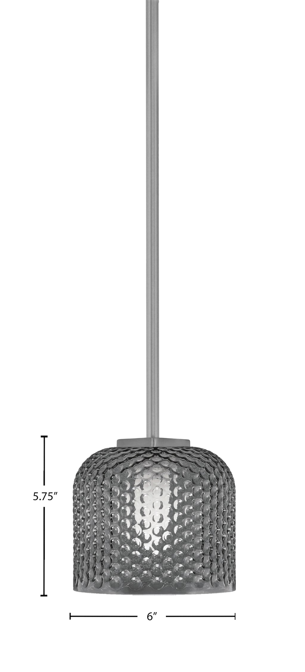Franklin One Light Mini Pendant in Graphite with Smoke Textured Shade