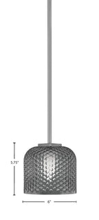 Franklin One Light Mini Pendant in Graphite with Smoke Textured Shade