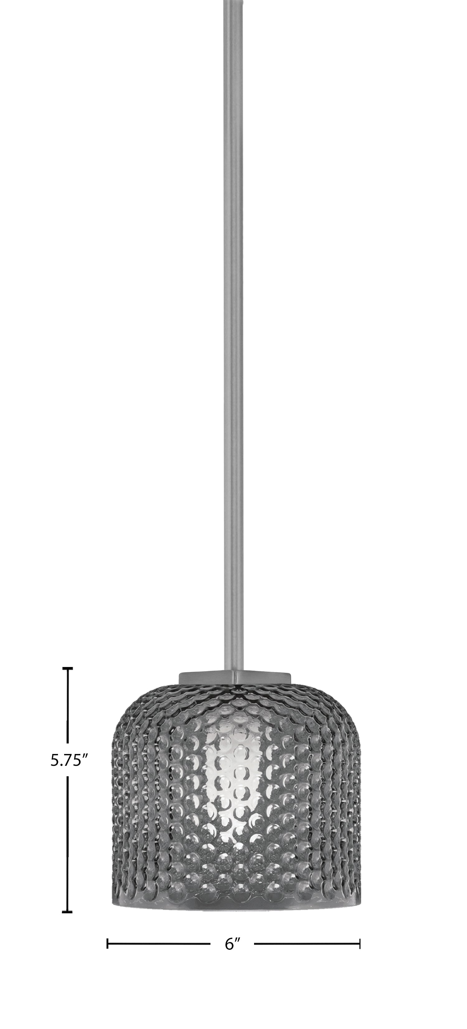 Franklin One Light Mini Pendant in Graphite with Smoke Textured Shade