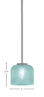 Franklin One Light Mini Pendant in Graphite with Turquoise Textured Shade