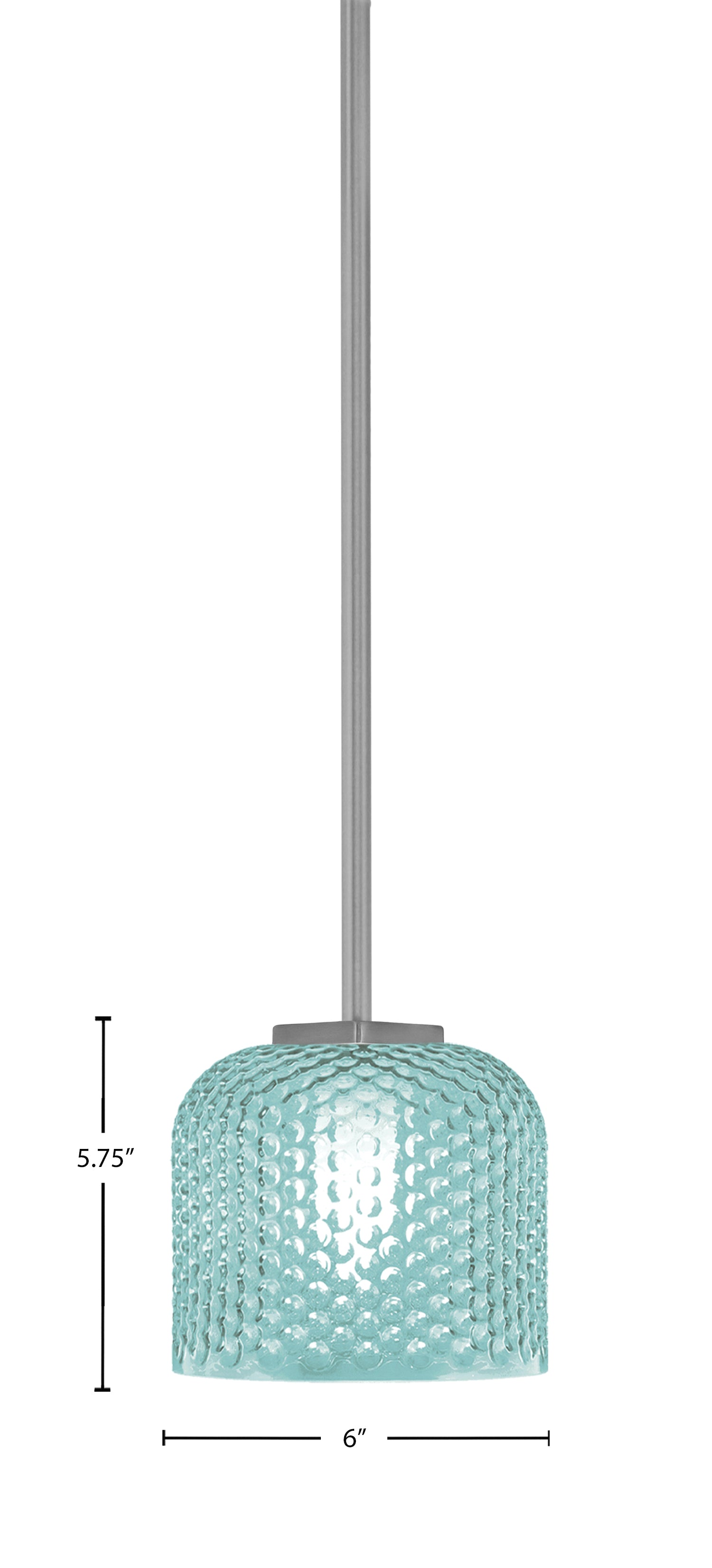 Franklin One Light Mini Pendant in Graphite with Turquoise Textured Shade