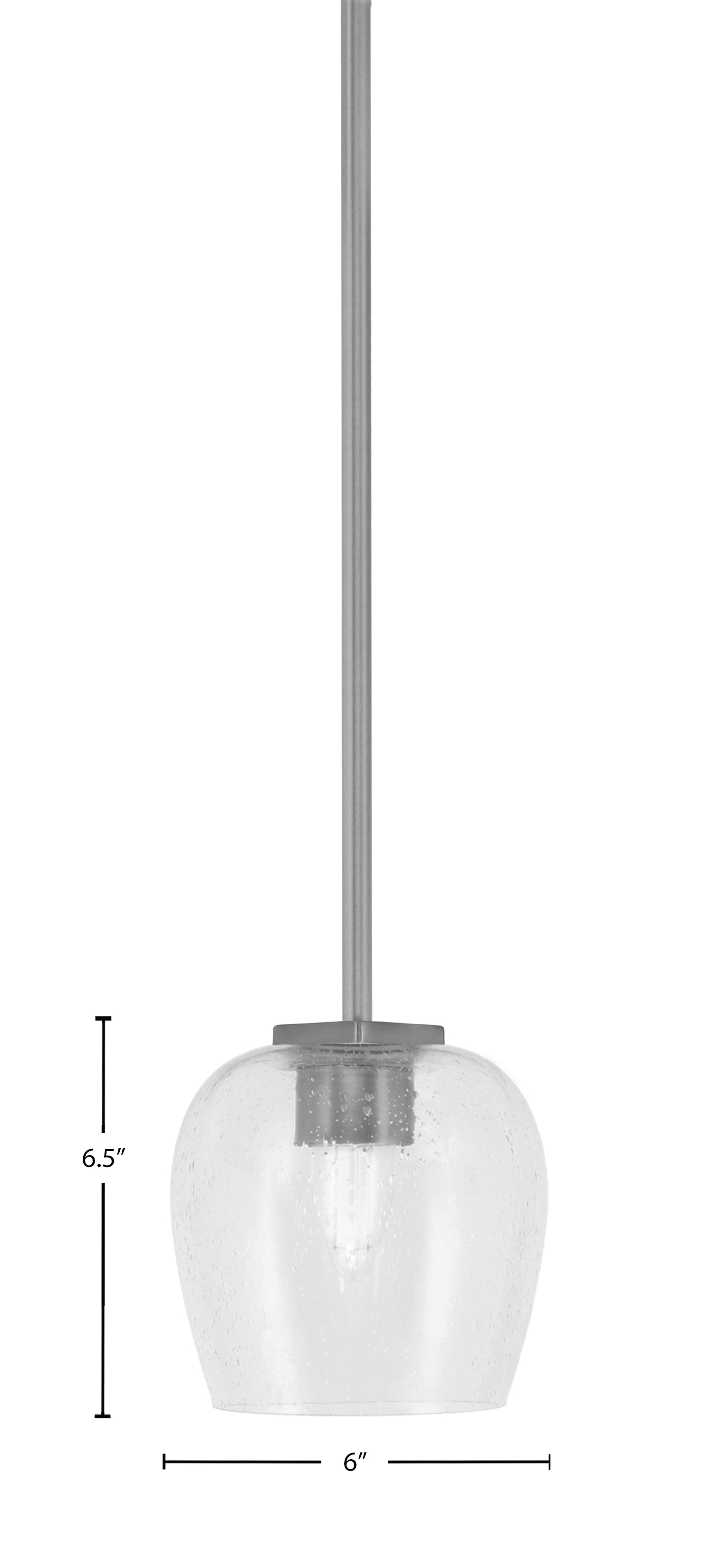 Franklin One Light Mini Pendant in Graphite with Clear Bubble Shade